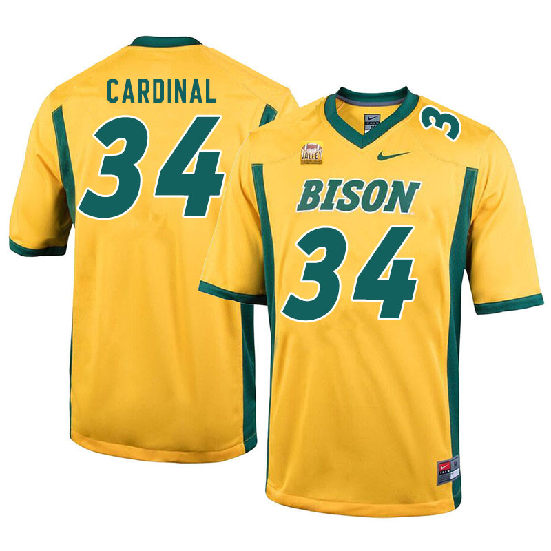 Men #34 Will Cardinal North Dakota State Bison College Football Jerseys Sale-Yellow